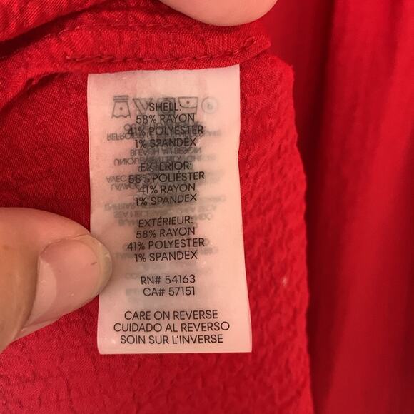 Calvin Klein women's size 4 small tiered mini dress shift red gauzy casual guest - Picture 6 of 8